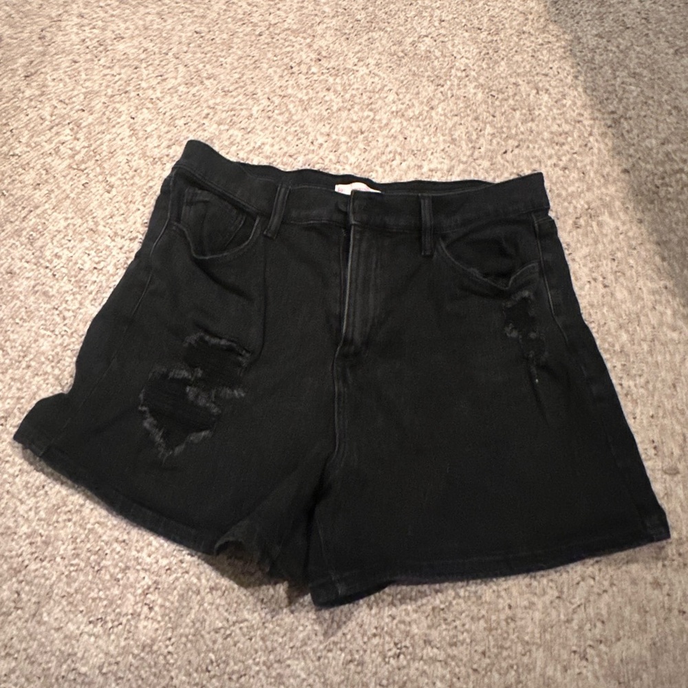 Black jean shorts